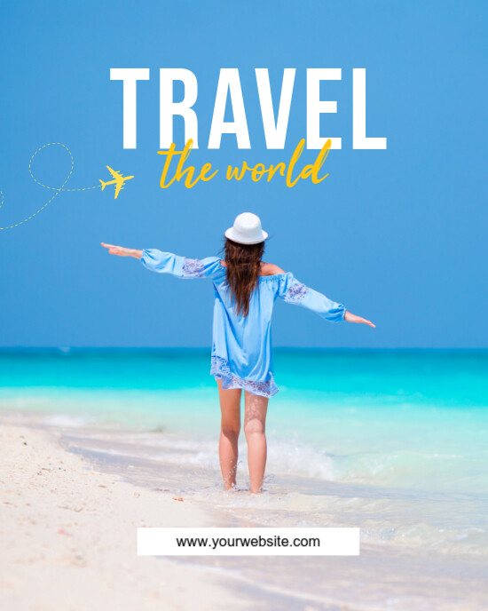 Blue Modern & Minimal Travel Instagram Portrait template