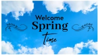 Blue Modern & Minimal Welcome. Spring Blue  Youtube Thumbnail template
