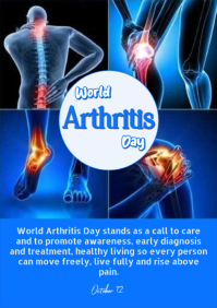 Blue Modern & Minimal World Arthritis Day A4 template