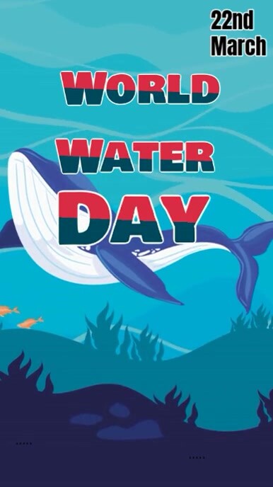 Blue Modern & Minimal World Water Day Instagram Reel template