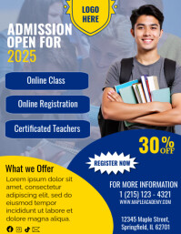 Blue Modern and Professional Admission Open Flyer (us Letter) template