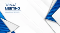 Blue Modern Business Meeting Zoom Virtual Background Presentation (16:9) template