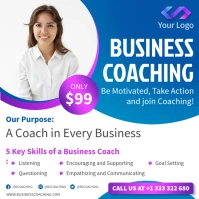Blue Modern business training coaching online Instagram Post template