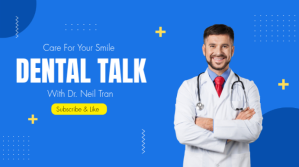 Blau Blue Modern Dental Talk Youtube Thumbnail YouTube-miniature Template