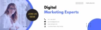 Blue Modern Digital Marketing Experts linkedI LinkedIn Background Image template