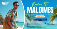 Blue Modern Explore the Maldives Facebook Event Cover Template