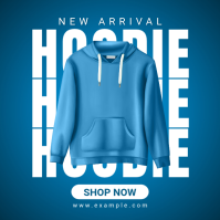 Blue Modern Hoodie Sale Instagram Post template