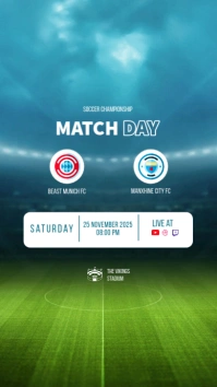 Blue Modern Match Day Your Story template