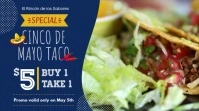 Blue Modern Mexican Cuisine Display Ad Pantalla Digital (16:9) template