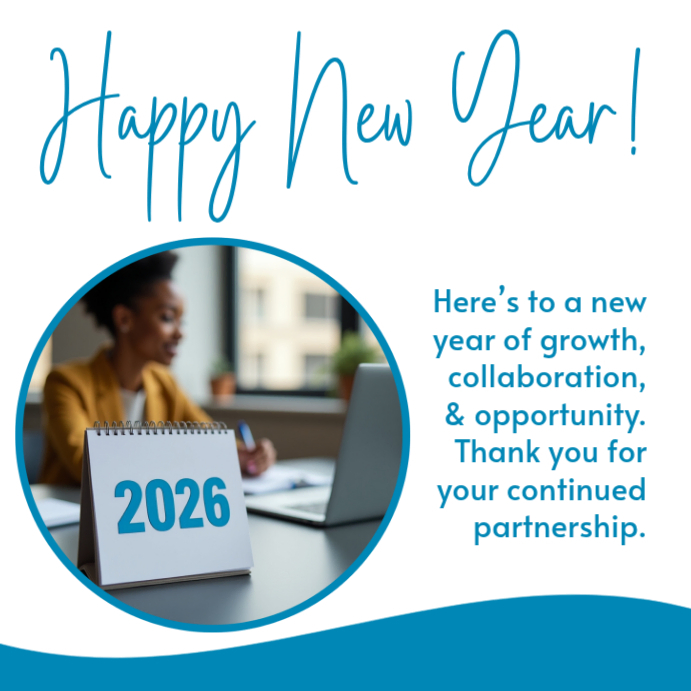 blue modern minimal instagram facebook 2026 new year message post ...