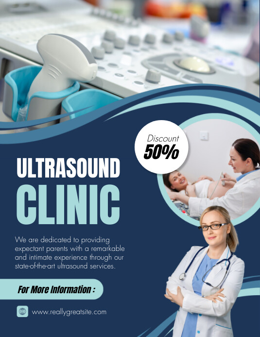 Blue Modern Ultrasound Clinic Flyer Template | PosterMyWall