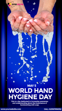 Blue Modern World Hand Hygiene Day История на Instagram template