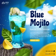 Blue Mojito Flyers Pos Instagram template