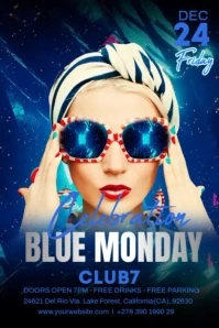 Blue Monday Celebration Poster template