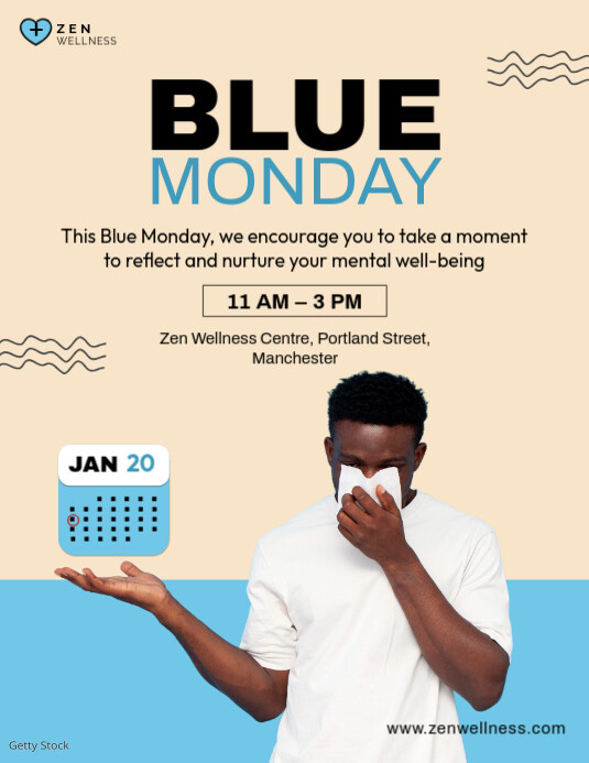 Blue Monday image 传单(美国信函) template