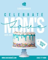 Blue Mother's Day Bakery Sale Post Instagram Portrait template