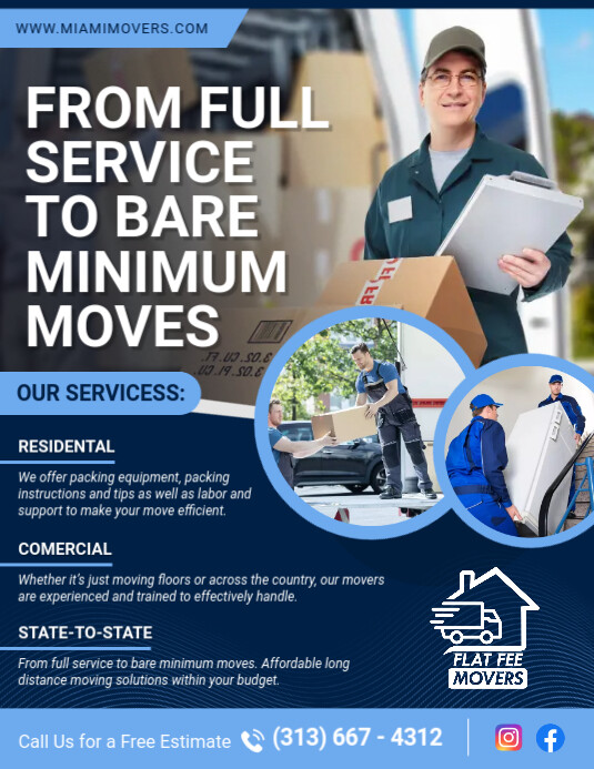 Flayers Moving Copy of Blue Moving Services Flyer | PosterMyWall