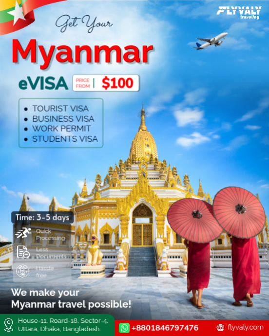 Modèle Blue Myanmar eVISA Instagram Portrait | PosterMyWall