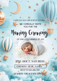 Blue Naming Ceremony A5 template