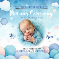 Blue Naming Ceremony Instagram Post template