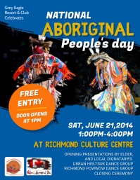 Blue National Aboriginal Day Celebrations Fly Flyer (US Letter) template
