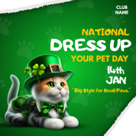 Blue National Dres Up Yoyr Pet Day Instagram Post template