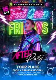 Blue After Party A5 Template