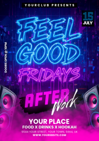 Niebieski After Work Party A5 Template