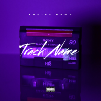 Blue Neon Album Cover Album Cover template