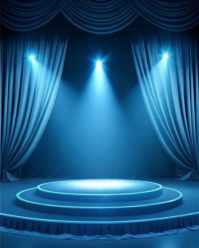 Blue Neon Blue Curtain Spotlight Stage Instagram Portrait template