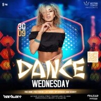 BLUE neon club party event design template Square (1:1)