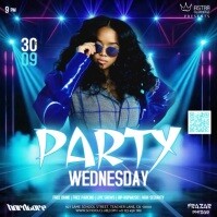 BLUE neon club party event design template Carré (1:1)