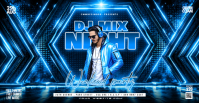 Blå DJ Night Event Facebook begivenhed cover Template