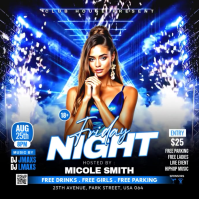 Noir Nightclub Event Quadrato Template