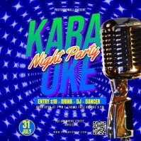 Blue Neon Karaoke Night Party Pos Instagram template