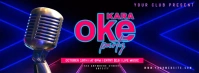 Blue Neon Karaoke Party Foto Sampul Facebook Facebook-omslagfoto template