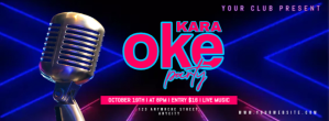 Blue Neon Karaoke Party Foto Sampul Facebook template