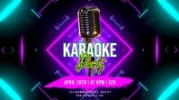 Blue Neon Karaoke Party Pos Twitter Wpis na Twittera template