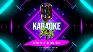 Noir Blue Neon Karaoke Party Pos Twitter Twitter Post Template