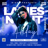 Blue Neon Ladies Night Event Instagram Post Iphosti le-Instagram template