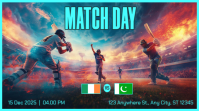 Blue Neon Match Day Tampilan Digital (16:9) template