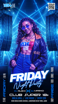 Blue Night Party Instagram Story Template