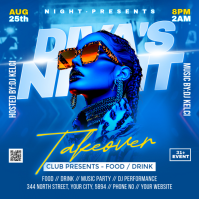 Blue Neon Nightclub Event Instagram Post template