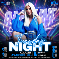 Blue Nightclub Event Instagram-bericht Template