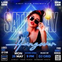 Blue Neon Nightclub Event Instagram Post Video template