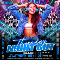 Blue Nightclub Event Сообщение Instagram Template