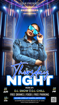 Blue Neon Nightclub Event Instagram Story template