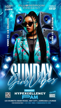 Blue Neon Nightclub Event Promotion Instagram Story Video template