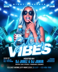 Blue Nightclub Party Instagram Portrait Template