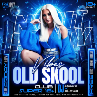 Blue Neon Nightclub Party Instagram Post Video template